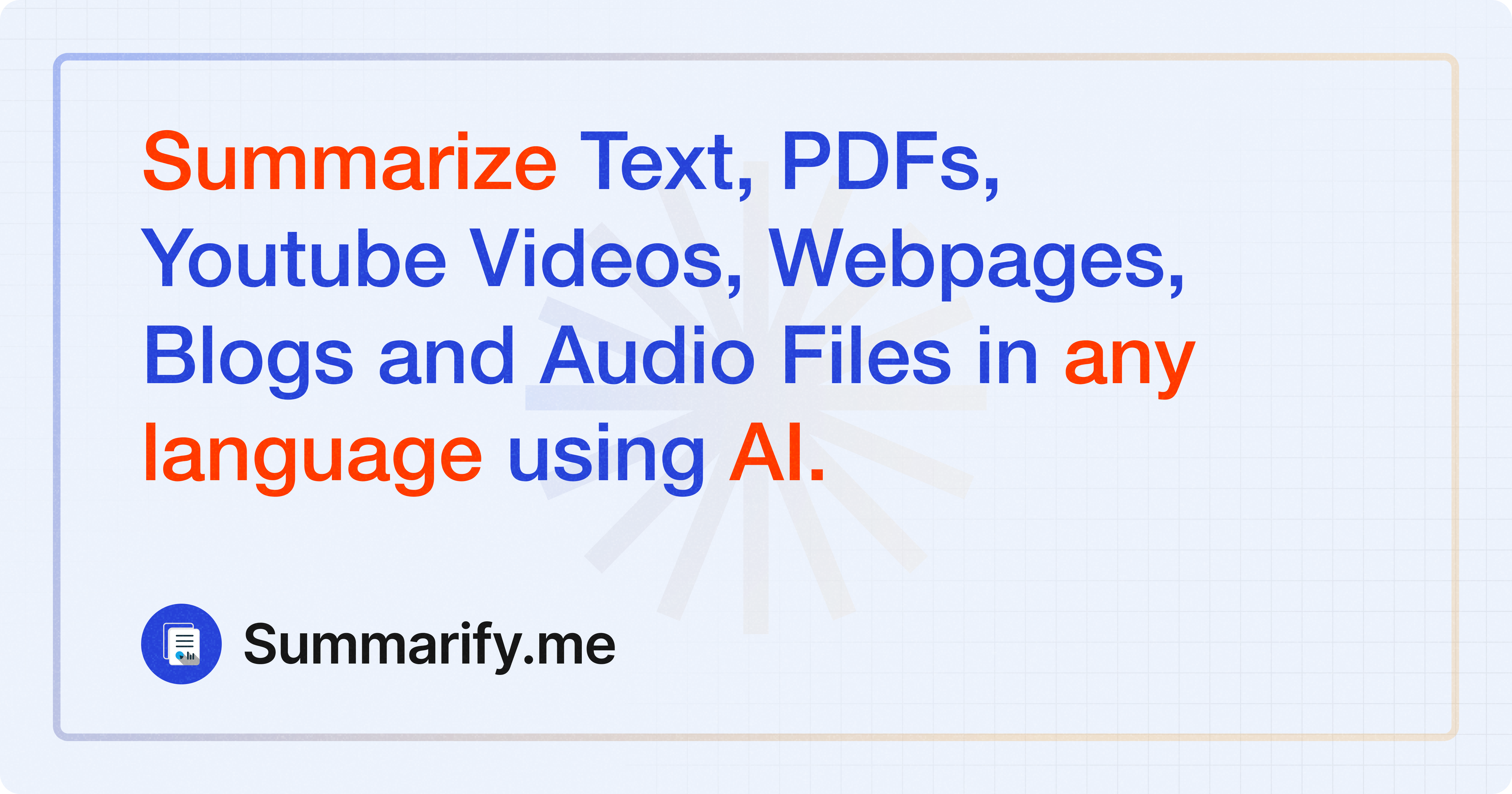Summarify - AI Powered Summarization Tool